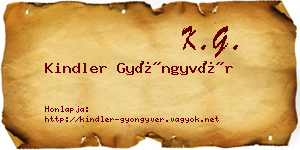 Kindler Gyöngyvér névjegykártya